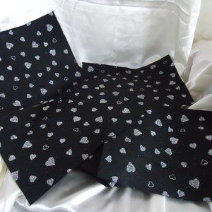 18 Glitter Heart Rectangle Felt Squares